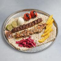 خوراک کباب میکس جوجه لاری و کوبیده گوشت