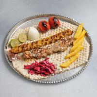 خوراک کباب میکس جوجه لاری و کوبیده مرغ