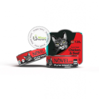کنسرو گربه نوول لوکس نچرال 120 گرم طعم گوشت گوساله ومرغ