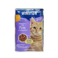 پوچ گربه بالغ وینستون با طعم بوقلمون در سس