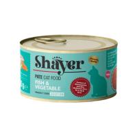 کنسرو غذای گربه شایر پته با طعم ماهی و سبزیجات وزن 200 گرم