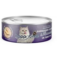 کنسرو نچرال گربه بالغ happy Time مرغ و صدف 70 گرم