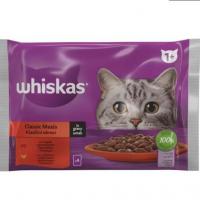 پوچ گربه ویسکاس با طعم گوشت گاو و مرغ بسته 4 عددی