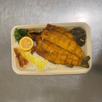 چلو ماهی قزل آلا سرخ شده