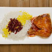 زرشک پلو با ران مرغ سس پز