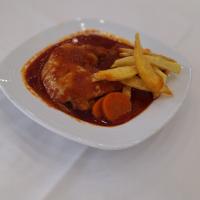 خوراک ران مرغ سس پز