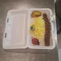 چلو کباب کوبیده مرغ یک سیخ