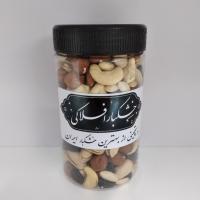 آجیل چهار مغز خام+تخمه کدو خام+مویز افغان قوطی