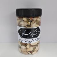 آجیل چهار مغز خام+تخمه کدو خام+کشمش سبز قوطی