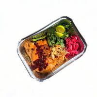 خوراک ران مرغ سرخ شده