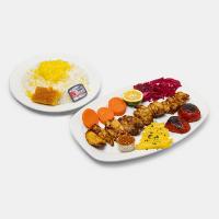 چلو جوجه کباب ران زعفرانی