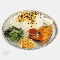 زرشک پلو با مرغ سس پز شده