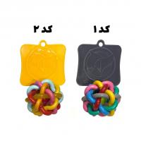 اسباب بازی توپ رنگارنگ زنگوله دار سگ و گربه سایز M