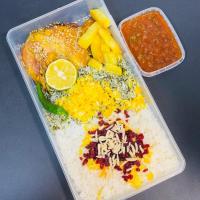 زرشک پلو با ران مرغ سس پز ویژه