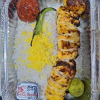 چلو جوجه کباب سینه زعفرانی