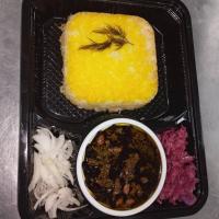 چلو خورشت قورمه سبزی