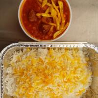 چلو خورشت قیمه سیب زمینی