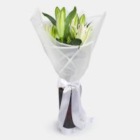 دسته گل لیلوم اورینتال سفید 2 شاخه