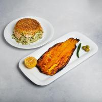 سبزی پلو با ماهی قزل آلا تنوری