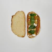 تست خمیر ترش بادمجان و مارینارا (vegan)
