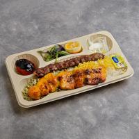 چلو کباب درباری میکس با لوبیا پلو