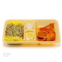 لوبیا پلو با ران مرغ سس پز