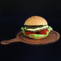 برگر با قارچ و پنیر (نان گرد)