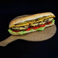 برگر چیکن و گوشت (نان باگت)