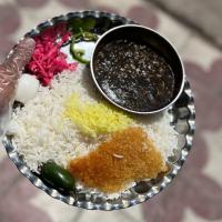 چلو خورشت قورمه سبزی