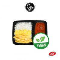 چلو خورشت قیمه سیب زمینی وگن بدون گوشت