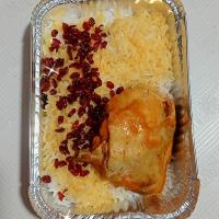 زرشک پلو با ران مرغ سس پز اقتصادی