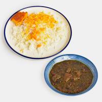 چلو خورشت قورمه سبزی