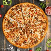 پیتزا گوشت و قارچ دونفره
