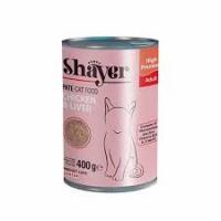 کنسرو پته گربه شایر طعم مرغ و جگر 400 گرم
