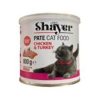 کنسرو پته گربه شایر طعم مرغ و بوقلمون 800 گرم