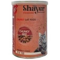 کنسرو چانک گربه شایر طعم بیف با سس گوشت 400 گرم