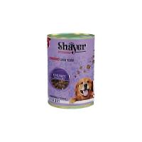 کنسرو چانک سگ شایر طعم مرغ و بیف در سس کدوحلوایی 400 گرم