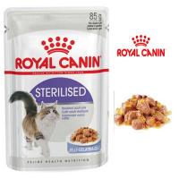 پوچ گربه عقیم شده (Sterilised) تکه های نازک در ژله رویال کنین 85 گرم