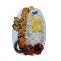 چلو جوجه کباب سینه مرغ زعفرانی