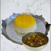 چلو خورشت قلیه میگوی جنوبی