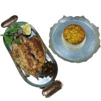 چلو ماهی قزل آلا سرخ شده مخصوص دا
