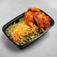 باقالی پلو با مرغ سس پز
