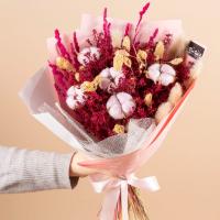 دسته گل خشک 5 شاخه پنبه طیف جیگر لویی