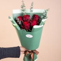 دسته گل رز قرمز 5 شاخه