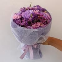 دسته گل حریر بنفش