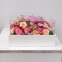 باکس گل مربع شیشه ای