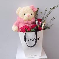 بگ گل هدیه مدل عروسک خرس صورتی