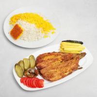 چلو ماهی قزل آلا سرخ شده