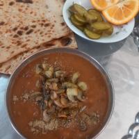 لوبیا با قارچ