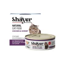 کنسرو غذای گربه با طعم مرغ و شاه میگو شایر Shayer Natural With Chicken & Shrimp وزن 110 گرم
